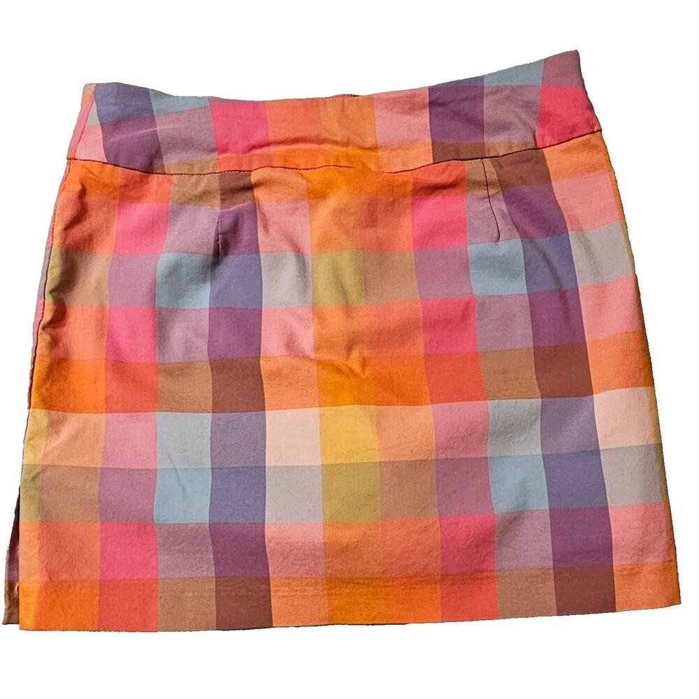 Versona Women's Multi-Color Plaid Stretch Pull-On Skort Size S/Preppy/Fun/Girly - Picture 3 of 8
